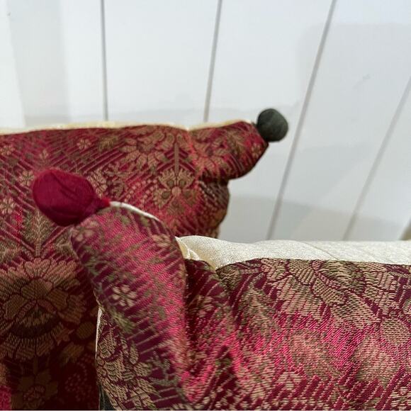 NEW Set Pier One Imports Silk Shantung Asian Floral Multi Colored Throw Pillow - Picture 14 of 16